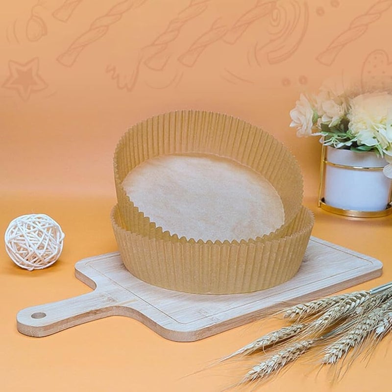 BESPORTBLE 30Pcs Round Air Fryer Paper Liners Non Stick Heat Resistant Disposable Baking Mats - Image 5
